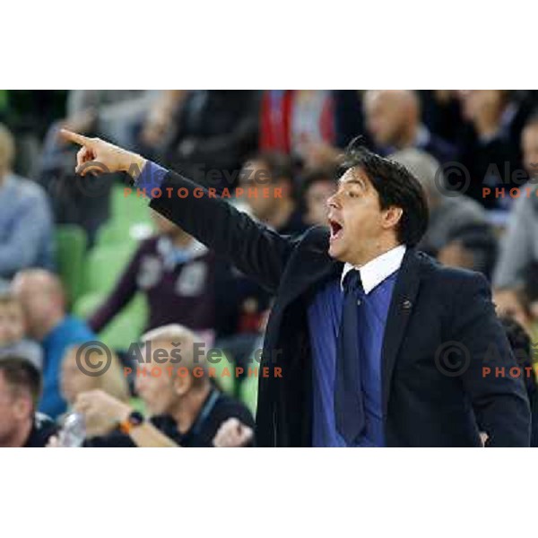 Saso Filipovski, head coach of Union Olimpija in action during basketball game Union Olimpija Ljubljana- Mapooro Cantu in round 6 of Turkish Airlines Euroleague 2012/13 played in Arena Stozice, Ljubljana, Slovenia on November 15, 2012 