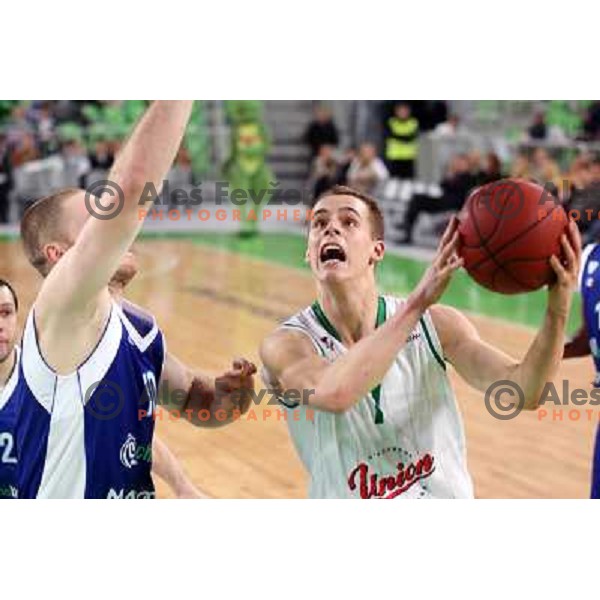 Klemen Prepelic of Union Olimpija in action during basketball game Union Olimpija Ljubljana- Mapooro Cantu in round 6 of Turkish Airlines Euroleague 2012/13 played in Arena Stozice, Ljubljana, Slovenia on November 15, 2012 