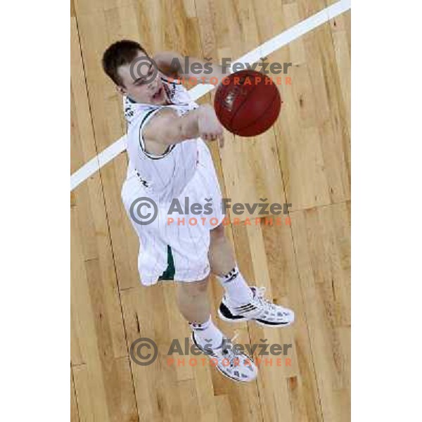 Klemen Prepelic of Union Olimpija in action during basketball game Union Olimpija Ljubljana- Mapooro Cantu in round 6 of Turkish Airlines Euroleague 2012/13 played in Arena Stozice, Ljubljana, Slovenia on November 15, 2012 