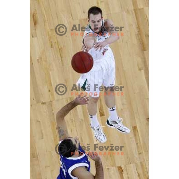 Klemen Prepelic of Union Olimpija in action during basketball game Union Olimpija Ljubljana- Mapooro Cantu in round 6 of Turkish Airlines Euroleague 2012/13 played in Arena Stozice, Ljubljana, Slovenia on November 15, 2012 