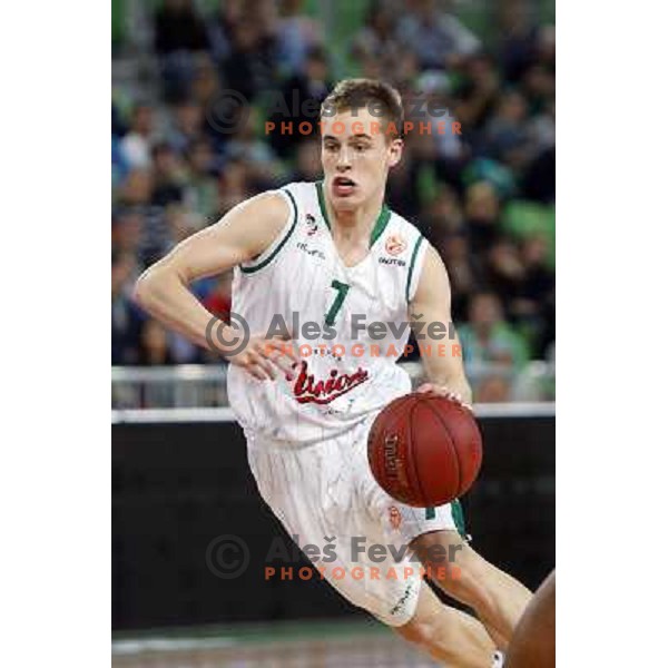 Klemen Prepelic of Union Olimpija in action during basketball game Union Olimpija Ljubljana- Mapooro Cantu in round 6 of Turkish Airlines Euroleague 2012/13 played in Arena Stozice, Ljubljana, Slovenia on November 15, 2012 