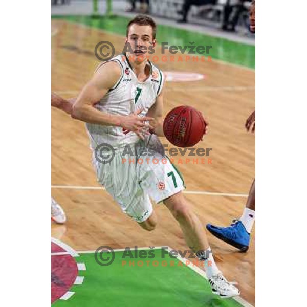 Klemen Prepelic of Union Olimpija in action during basketball game Union Olimpija Ljubljana- Mapooro Cantu in round 6 of Turkish Airlines Euroleague 2012/13 played in Arena Stozice, Ljubljana, Slovenia on November 15, 2012 