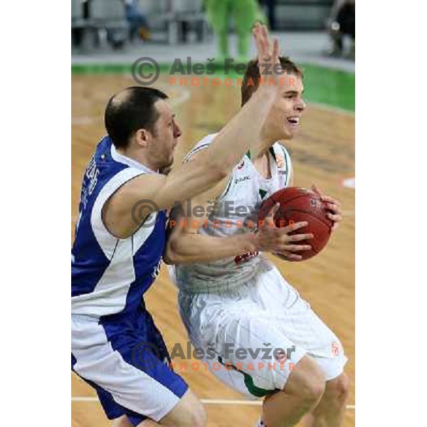 Klemen Prepelic of Union Olimpija in action during basketball game Union Olimpija Ljubljana- Mapooro Cantu in round 6 of Turkish Airlines Euroleague 2012/13 played in Arena Stozice, Ljubljana, Slovenia on November 15, 2012 