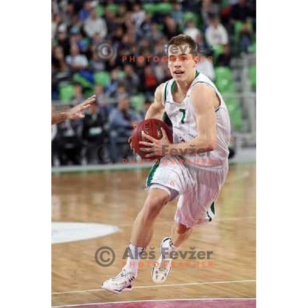 Klemen Prepelic of Union Olimpija in action during basketball game Union Olimpija Ljubljana- Mapooro Cantu in round 6 of Turkish Airlines Euroleague 2012/13 played in Arena Stozice, Ljubljana, Slovenia on November 15, 2012 