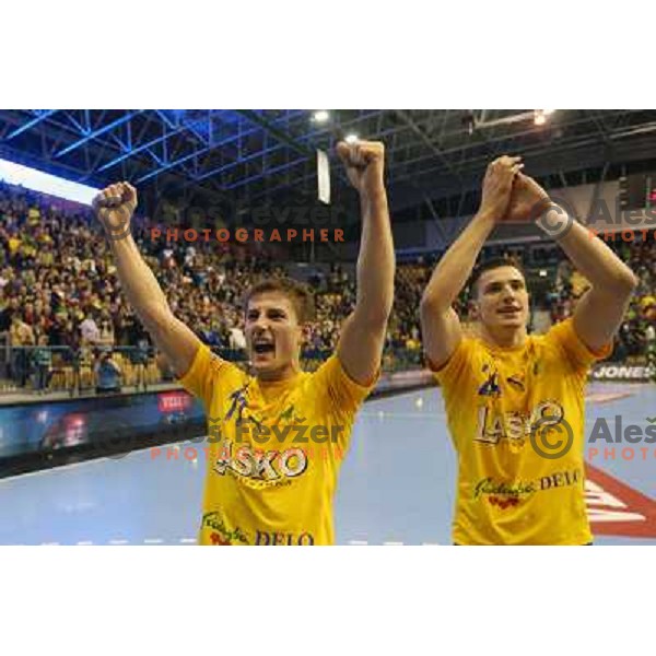 Nikola Ranevski of RK Celje Pivovarna Lasko in action during handball game RK Celje Pivovarna Lasko-THW Kiel in Velux EHF Champions league, played in Zlatorog Hall, Celje, Slovenia on November 17,2012 