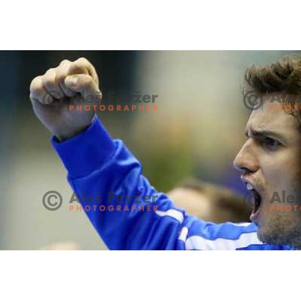 Matevz Skok of Celje Pivovarna Lasko in action during handball match RK Celje Pivovarna Lasko-THW Kiel in EHF men\'s Champions league, played in Arena Zlatorog in Celje, Slovenia on November 17, 2012 