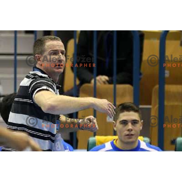 Vladan Matic, head coach of Celje Pivovarna Lasko in action during handball match RK Celje Pivovarna Lasko-THW Kiel in EHF men\'s Champions league, played in Arena Zlatorog in Celje, Slovenia on November 17, 2012 