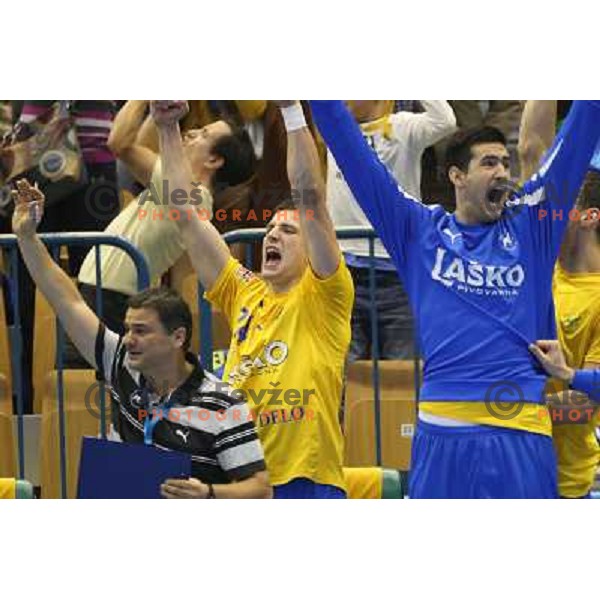 Nemanja Zelenovic of Celje Pivovarna Lasko in action during handball match RK Celje Pivovarna Lasko-THW Kiel in EHF men\'s Champions league, played in Arena Zlatorog in Celje, Slovenia on November 17, 2012 