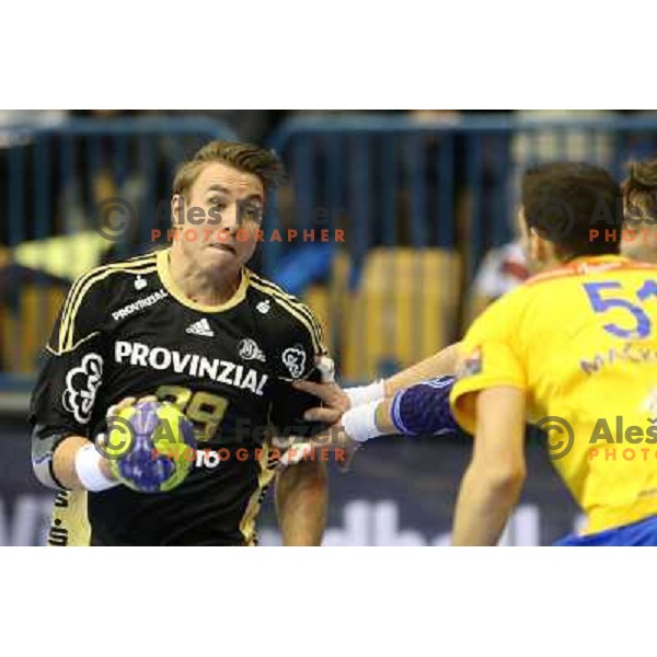 Filip Jicha of THW Kiel in action during handball match RK Celje Pivovarna Lasko-THW Kiel in EHF men\'s Champions league, played in Arena Zlatorog in Celje, Slovenia on November 17, 2012 