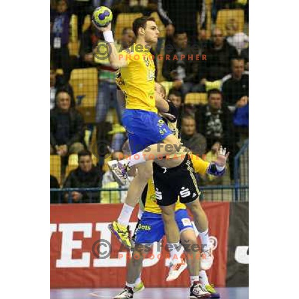Borut Mackovsek of Celje Pivovarna Lasko in action during handball match RK Celje Pivovarna Lasko-THW Kiel in EHF men\'s Champions league, played in Arena Zlatorog in Celje, Slovenia on November 17, 2012 