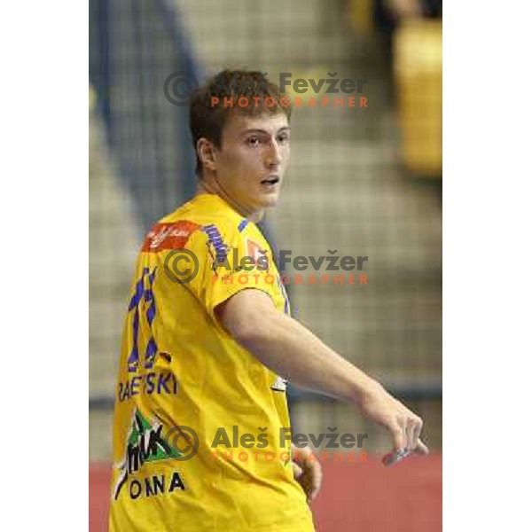 Nikola Ranevski of Celje Pivovarna Lasko in action during handball match RK Celje Pivovarna Lasko-THW Kiel in EHF men\'s Champions league, played in Arena Zlatorog in Celje, Slovenia on November 17, 2012 