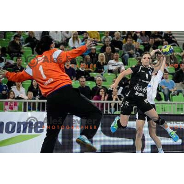Carmen Martin of Krim Mercator in action during handball match Krim Mercator - Podravka in EHF Women\'s Champion league, played in Arena Stozice, Ljubljana, Slovenia on November 18, 2012 