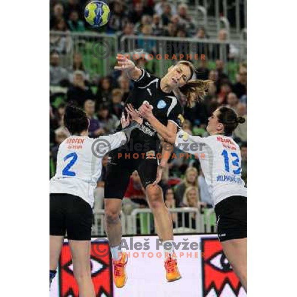Andrea Penezic of Krim Mercator in action during handball match Krim Mercator - Podravka in EHF Women\'s Champion league, played in Arena Stozice, Ljubljana, Slovenia on November 18, 2012 