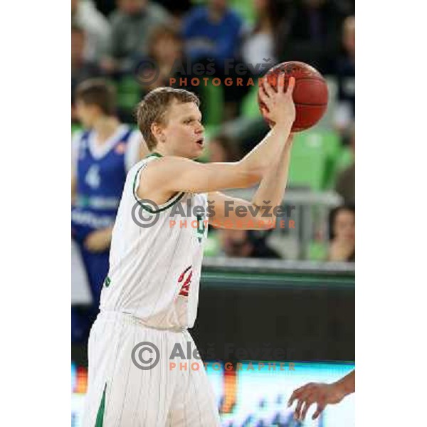 Teemu Rannikko of Union Olimpija in action during basketball game Union Olimpija Ljubljana- Mapooro Cantu in round 6 of Turkish Airlines Euroleague 2012/13 played in Arena Stozice, Ljubljana, Slovenia on November 15, 2012 