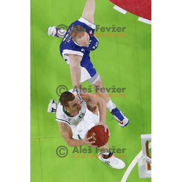 Dylan Page of Union Olimpija in action during basketball game Union Olimpija Ljubljana- Mapooro Cantu in round 6 of Turkish Airlines Euroleague 2012/13 played in Arena Stozice, Ljubljana, Slovenia on November 15, 2012 