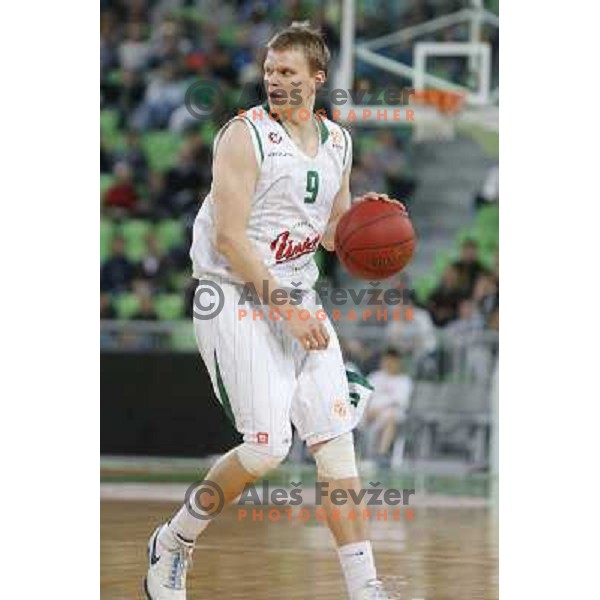 Teemu Rannikko of Union Olimpija in action during basketball game Union Olimpija Ljubljana- Mapooro Cantu in round 6 of Turkish Airlines Euroleague 2012/13 played in Arena Stozice, Ljubljana, Slovenia on November 15, 2012 