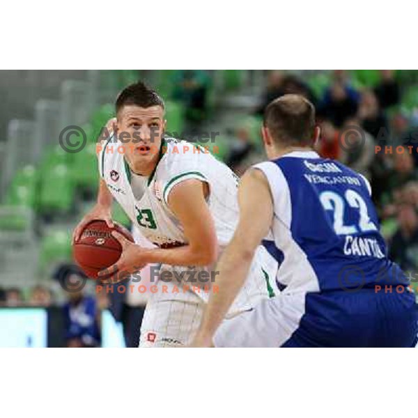 Alen Omic of Union Olimpija in action during basketball game Union Olimpija Ljubljana- Mapooro Cantu in round 6 of Turkish Airlines Euroleague 2012/13 played in Arena Stozice, Ljubljana, Slovenia on November 15, 2012 