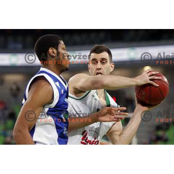 drazen Bubnic of Union Olimpija in action during basketball game Union Olimpija Ljubljana- Mapooro Cantu in round 6 of Turkish Airlines Euroleague 2012/13 played in Arena Stozice, Ljubljana, Slovenia on November 15, 2012 