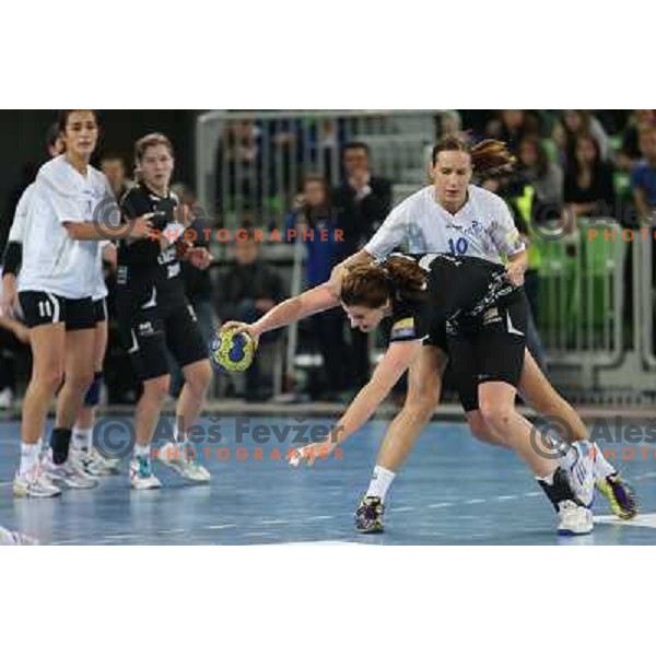 Linnea Torstensson of Krim Mercator in action during handball match Krim Mercator - Podravka in EHF Women\'s Champion league, played in Arena Stozice, Ljubljana, Slovenia on November 18, 2012 