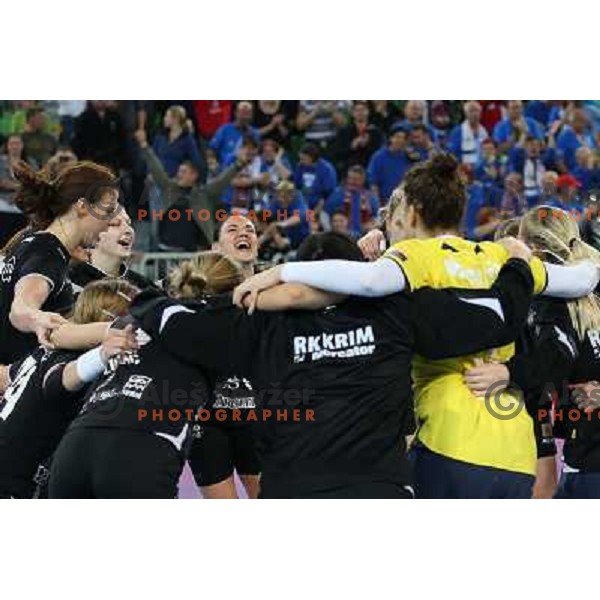Carmen Martin of Krim Mercator in action during handball match Krim Mercator - Podravka in EHF Women\'s Champion league, played in Arena Stozice, Ljubljana, Slovenia on November 18, 2012 