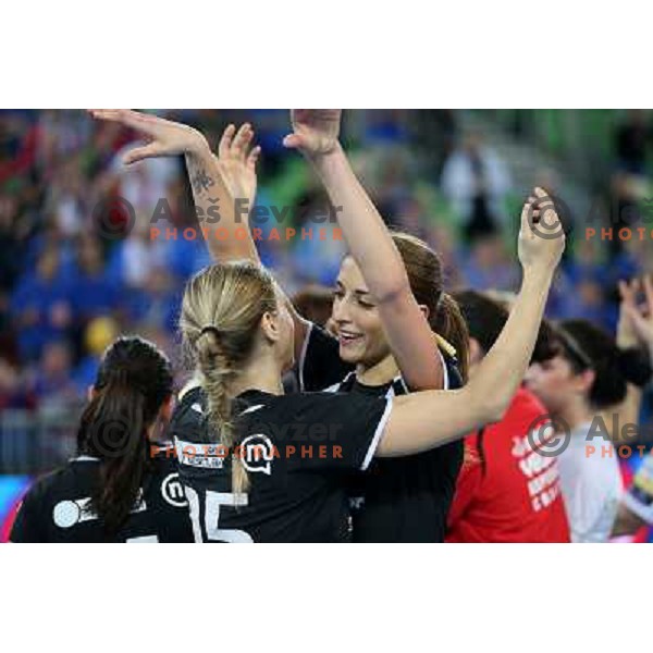 Andrea Penezic of Krim Mercator in action during handball match Krim Mercator - Podravka in EHF Women\'s Champion league, played in Arena Stozice, Ljubljana, Slovenia on November 18, 2012 