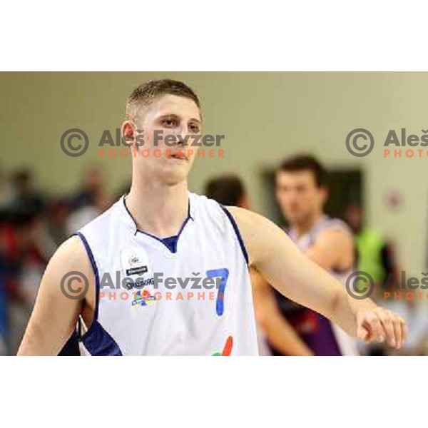 Gezim Morina of Helios Domzale in action during basketball match Helios Domzale-Maribor Messer in round 7 of Telemach league, played in Domzale Sports Hall, Slovenia on December1, 2012 