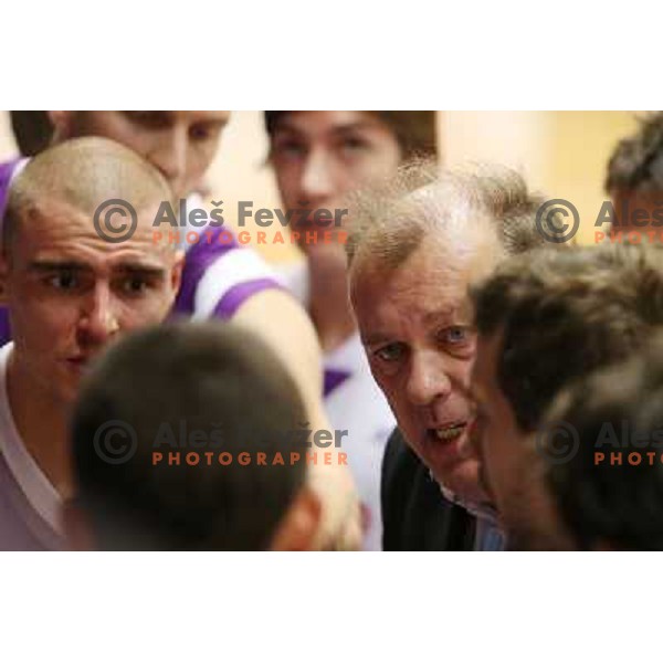 Igor Kuzma, head coach of Maribor Messer in action during basketball match Helios Domzale-Maribor Messer in round 7 of Telemach league, played in Domzale Sports Hall, Slovenia on December1, 2012 