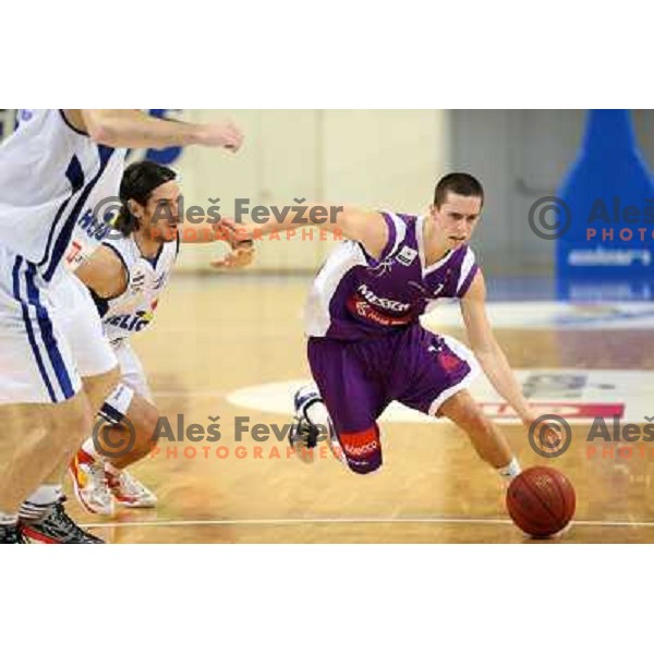 Jure Pelko of Maribor Messer in action during basketball match Helios Domzale-Maribor Messer in round 7 of Telemach league, played in Domzale Sports Hall, Slovenia on December1, 2012 