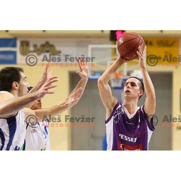 Jure Pelko of Maribor Messer in action during basketball match Helios Domzale-Maribor Messer in round 7 of Telemach league, played in Domzale Sports Hall, Slovenia on December1, 2012 