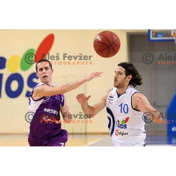 Jure Pelko of Maribor Messer in action during basketball match Helios Domzale-Maribor Messer in round 7 of Telemach league, played in Domzale Sports Hall, Slovenia on December1, 2012 