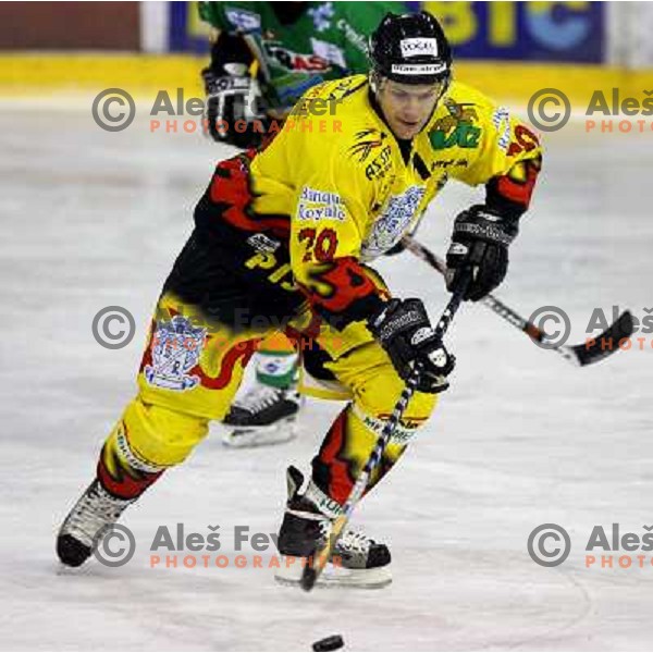  Peter Slamiar (20) during semi-final of Interliga match ZM Olimpija- BR Slavija in Hala Tivoli, Ljubljana, Slovenia 23.1.2007