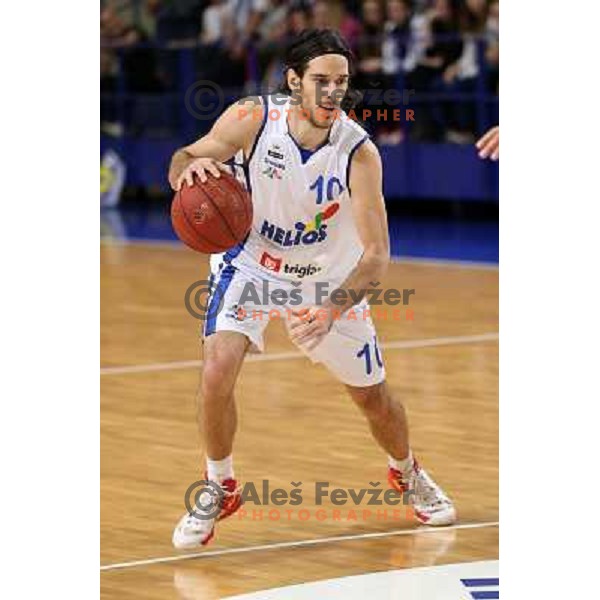 Marko Fon of Helios Domzale in action during basketball match Helios Domzale-Maribor Messer in round 7 of Telemach league, played in Domzale Sports Hall, Slovenia on December1, 2012 