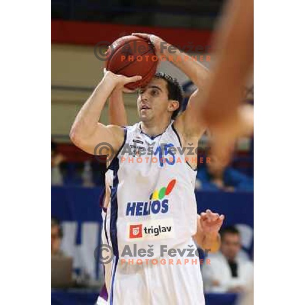 Nikola Gacesa of Helios Domzale in action during basketball match Helios Domzale-Maribor Messer in round 7 of Telemach league, played in Domzale Sports Hall, Slovenia on December1, 2012 