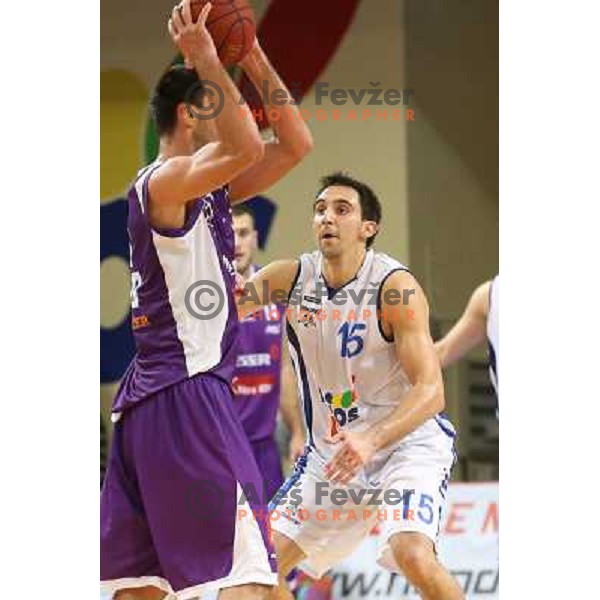 Nikola Gacesa of Helios Domzale in action during basketball match Helios Domzale-Maribor Messer in round 7 of Telemach league, played in Domzale Sports Hall, Slovenia on December1, 2012 