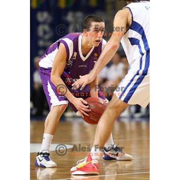 Jure Pelko of Maribor Messer in action during basketball match Helios Domzale-Maribor Messer in round 7 of Telemach league, played in Domzale Sports Hall, Slovenia on December1, 2012 