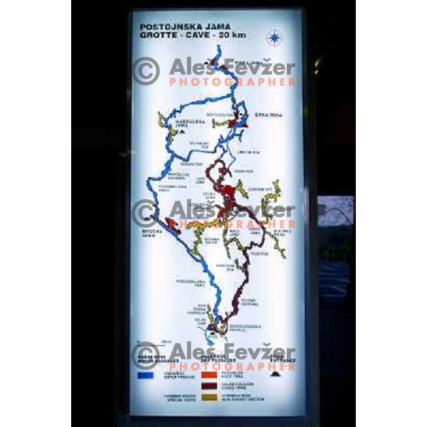 System of dry and water passages in Postojna cave can be reached with train or on foot, Postojna, Slovenia