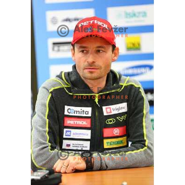 Matej Oblak at E.On IBU World Cup Biathlon Pokljuka 2012 press conference, Ljubljana, Slovenia on December 10, 2012 