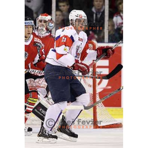 Rok Ticar of Slovenia in action during ice-hockey match Slovenia-Austria at EIHC tournament played in Hala Tivoli, Ljubljana, Slovenia on November 10,2012 