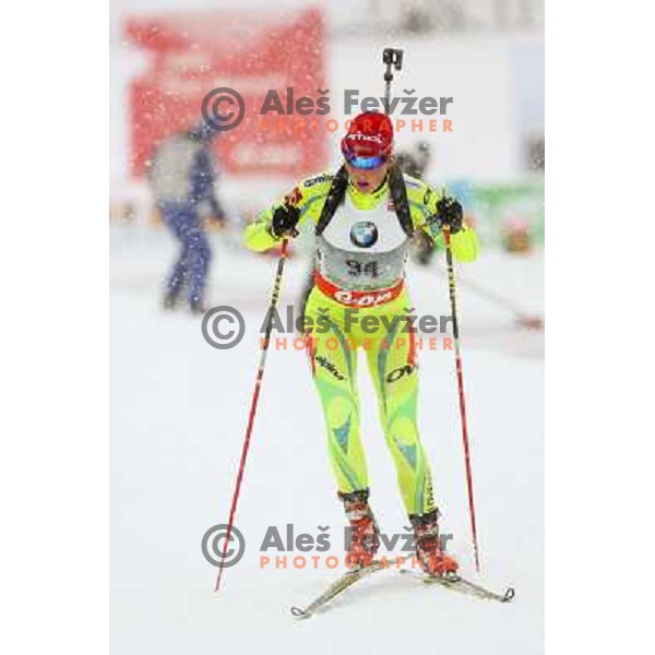 Lili Drcar during E.On IBU World Cup Biathlon 2012, Women 7.5km Sprint, Pokljuka, Slovenia on December 14, 2012 