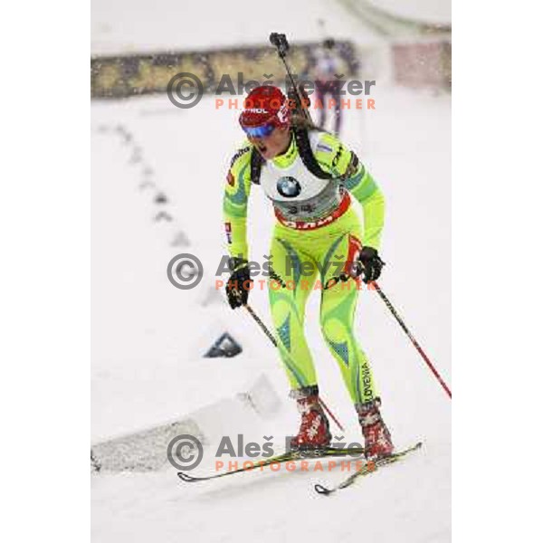 Lili Drcar during E.On IBU World Cup Biathlon 2012, Women 7.5km Sprint, Pokljuka, Slovenia on December 14, 2012 