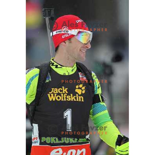 Jakov Fak during E.On IBU World Cup Biathlon 2012, Men 12.5km pursuit, Pokljuka, Slovenia on December 15, 2012 