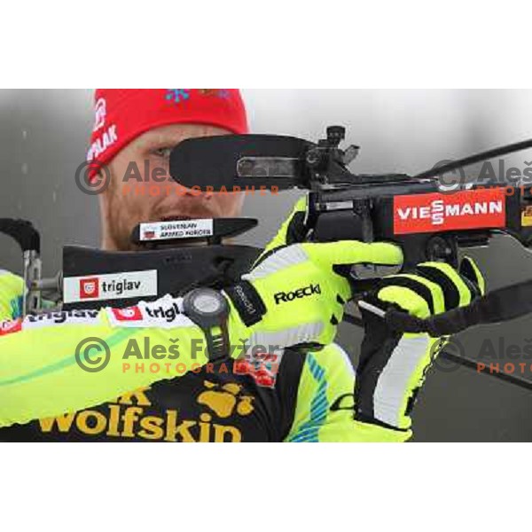 Klemen Bauer during E.On IBU World Cup Biathlon 2012, Men 12.5km pursuit, Pokljuka, Slovenia on December 15, 2012 