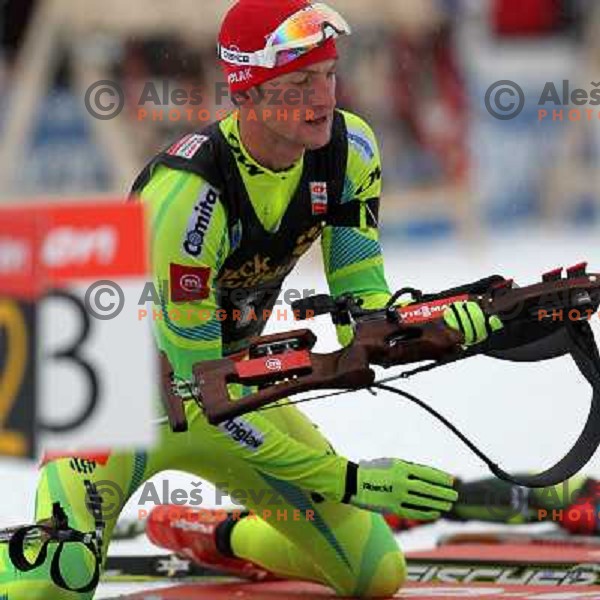 Jakov Fak during E.On IBU World Cup Biathlon Men 12.5km Pursuit, Pokljuka, slovenia on December 15, 2012, 