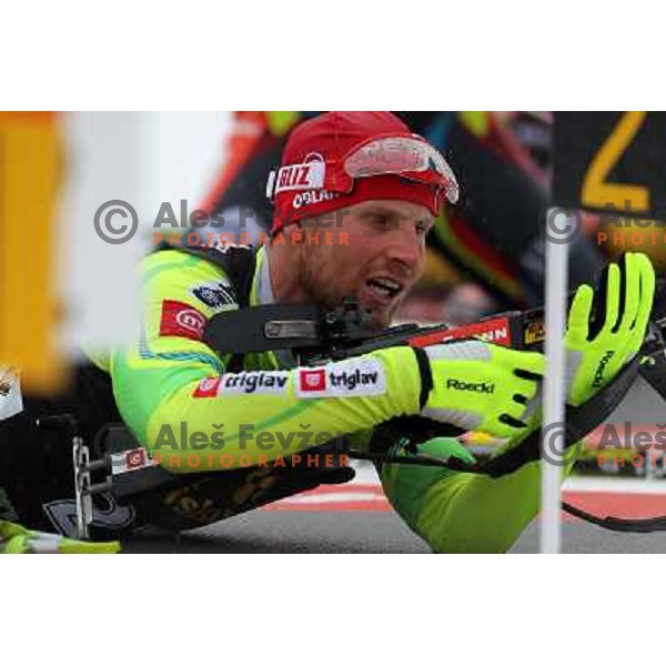 Klemen Bauer during E.On IBU World Cup Biathlon Men 12.5km Pursuit, Pokljuka, slovenia on December 15, 2012, 