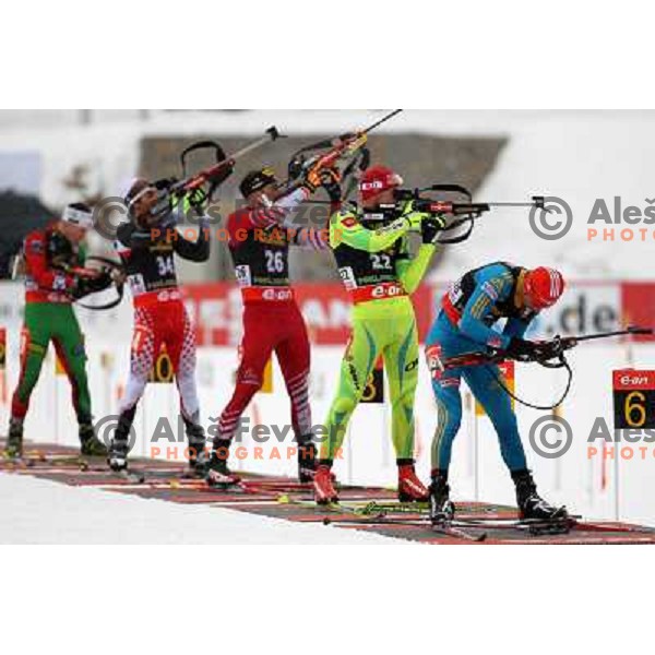 Klemen Bauer during E.On IBU World Cup Biathlon Men 12.5km Pursuit, Pokljuka, slovenia on December 15, 2012, 
