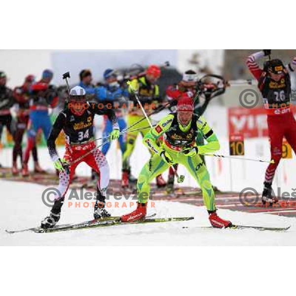 Klemen Bauer during E.On IBU World Cup Biathlon Men 12.5km Pursuit, Pokljuka, slovenia on December 15, 2012, 