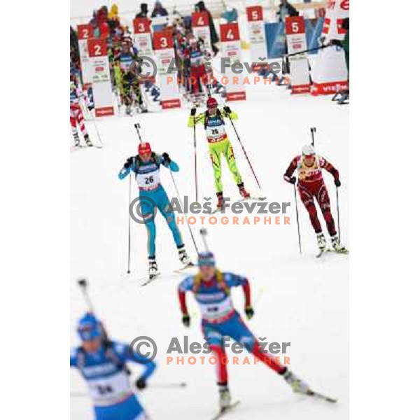 Teja Gregorin during E.On IBU World Cup Biathlon, Pokljuka, Slovenia on December 15, 2012 