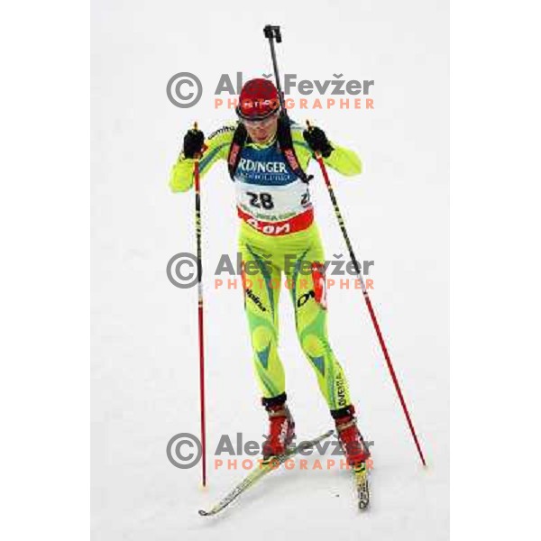 Teja Gregorin during E.On IBU World Cup Biathlon, Pokljuka, Slovenia on December 15, 2012 