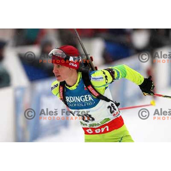 Teja Gregorin during E.On IBU World Cup Biathlon, Pokljuka, Slovenia on December 15, 2012 