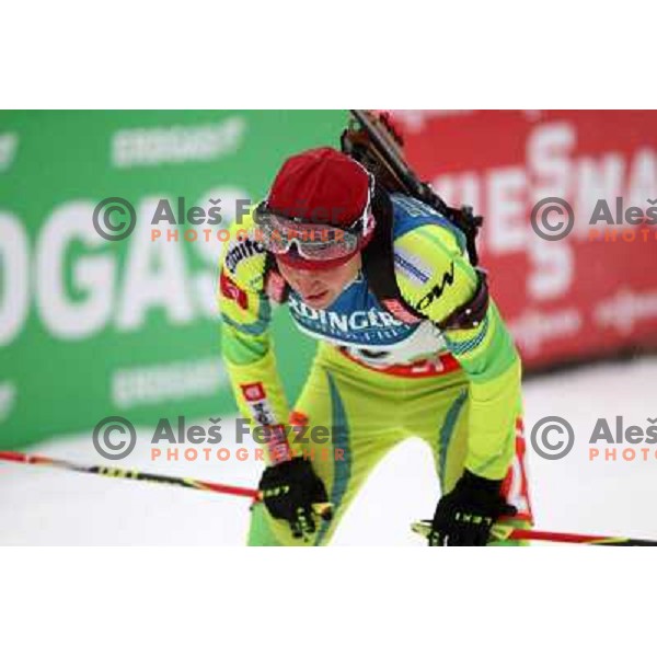 Teja Gregorin during E.On IBU World Cup Biathlon, Pokljuka, Slovenia on December 15, 2012 